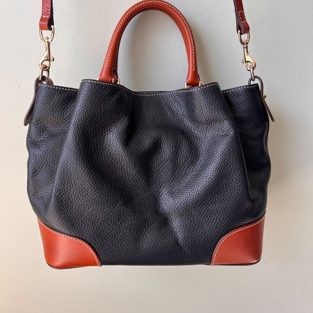 Dooney & Bourke Black and Brown Leather Satchel - Picture 3 of 7